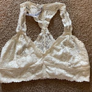 Cream Halter Back Lace Free People Bralette